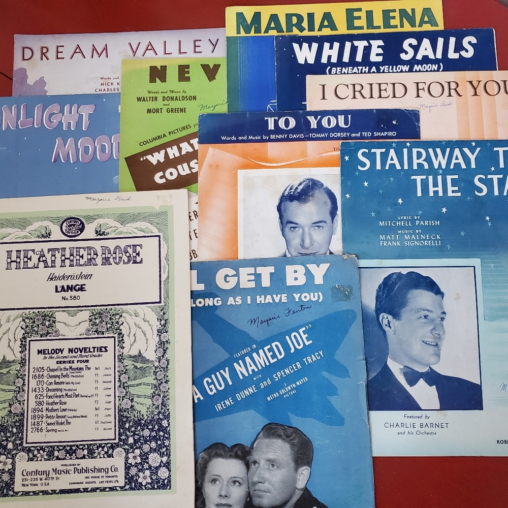 Vintage sheet music from the 30s and 40s